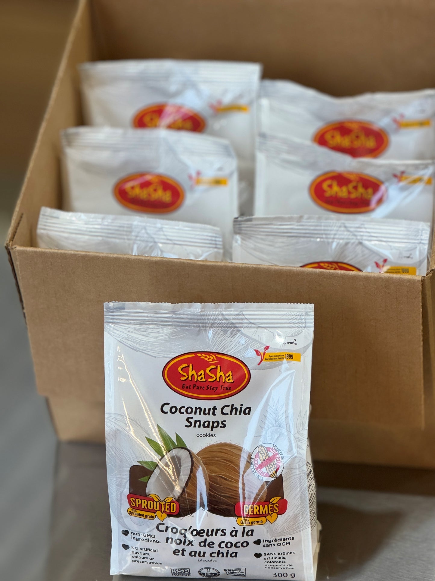 ShaSha Coconut Chia Snap Cookies (300g x 6 Bags)