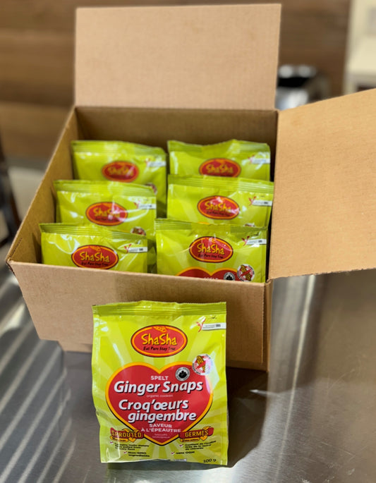 ShaSha Organic Spelt Ginger Snap Cookies (300g x 6 Bags)